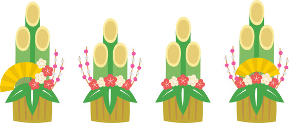 門松のイラスト　バリエーションセット