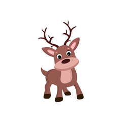 Obraz premium Reindeer vector isolated on white background. Christmas vector. Xmas vector. Perfect for coloring book, textiles, icon, web, painting, books, t-shirt print.