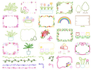 植物の素材とフレームセット