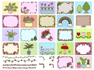 植物の素材とフレームセット