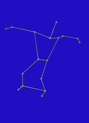 hand drawing of the constellation Andromeda, color