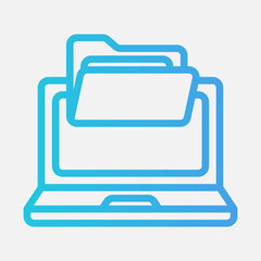 Laptop icon in gradient style about folders, use for website mobile app presentation