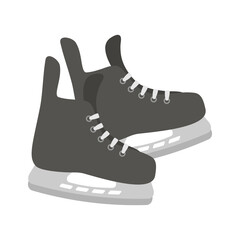 Winter hockey skates on a white background