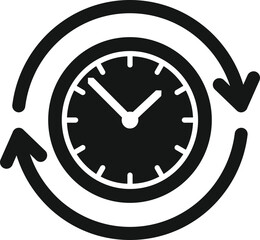 Time control icon simple vector. Project clock. Timer manager
