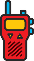 walkie talkie flat color line Icon