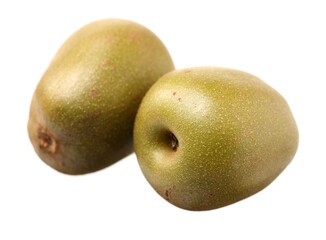 Red kiwi fruit, China, on white background 