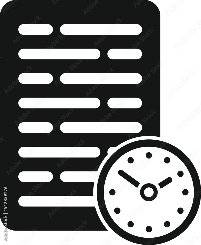 Poster Paper time icon simple vector. Clock project. Work control