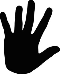 Fototapeta premium a hand black color silhouette artwork