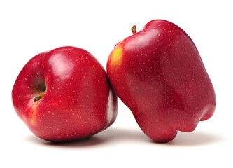 Red apples isolated on white background