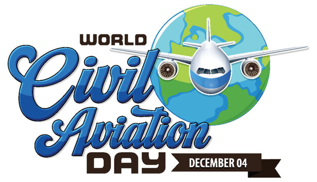 World civil aviation text for poster or banner design