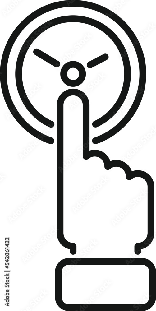 Poster touch time control icon outline vector. work task. timer watch