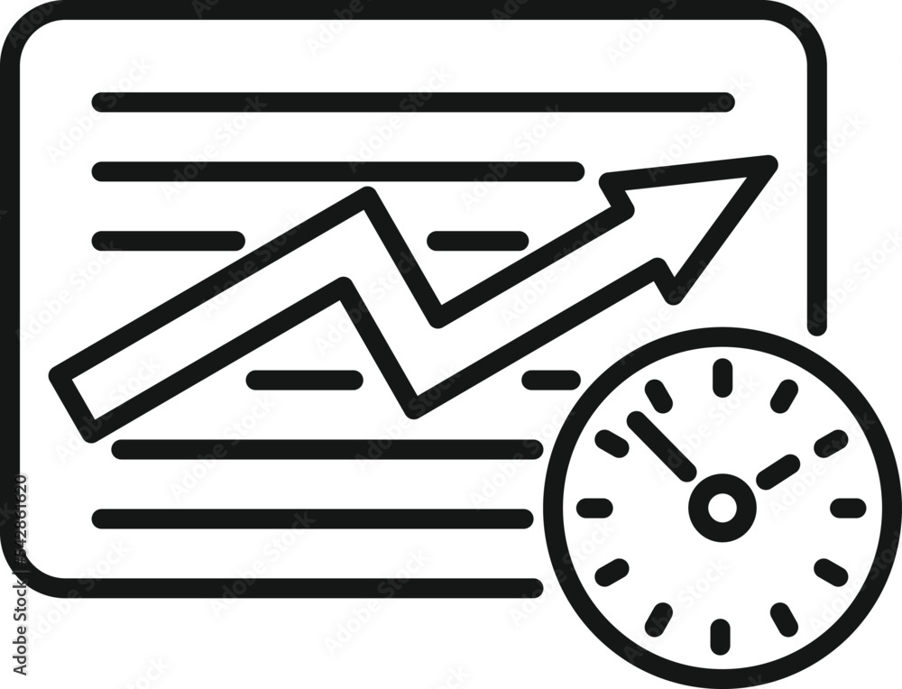 Poster work flow time icon outline vector. control task. team go