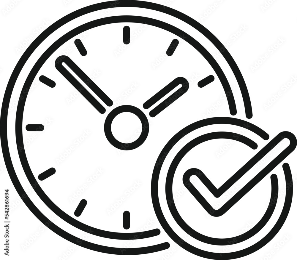 Poster approved timer icon outline vector. team go. work project