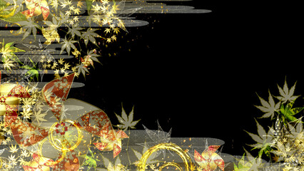 カッコ良くて幻想的な和柄黒背景