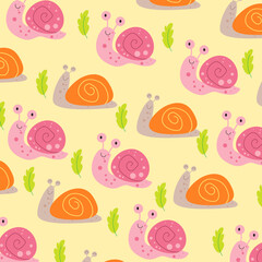 Seamless pattern with cute cartoon animals perfect for kids clothes design and decoration