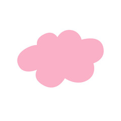  A small pink cloud. Vector illustration in hand drawn style