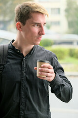Fototapeta premium Portrait of a young handsome guy