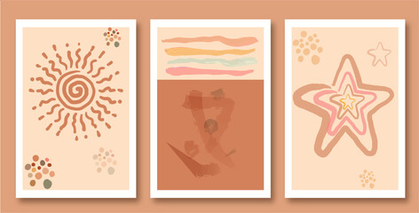 Boho flat design collection vector illustration and clip art image