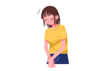 お辞儀をする女性のイラスト