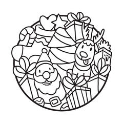 Cute and Cool Christmas Doodle Coloring Page