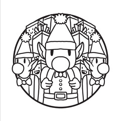 Cute and Cool Christmas Doodle Coloring Page