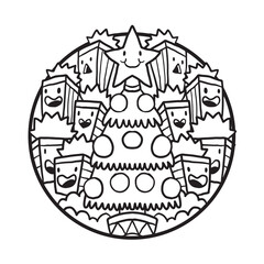 Cute and Cool Christmas Doodle Coloring Page