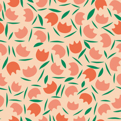 style retro cute flower vector seamless pattern