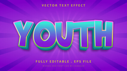 Modern Colorful Word Youth Editable Text Effect Design Template