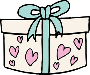 The gift box cartoon style  for celebration concept
