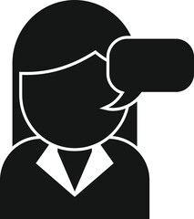 Customer talk icon simple vector. Work online. Hotline client