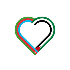 friendship concept. heart ribbon icon of azerbaijan and jordan flags. vector illustration isolated on white background
