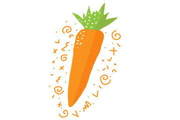 A hand drawn cute carrot. Good element for any project.