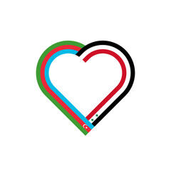 friendship concept. heart ribbon icon of azerbaijan and syria flags. vector illustration isolated on white background