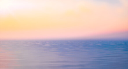 Naklejka na ściany i meble Colorful sunset on the beach. Subtle smooth sunset gradient abstract background blur.