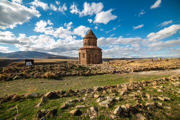Ani Ruins in Kars, Turkey. The Church of St. Gregory of the Abughamrents. Historical old city. Were included in the UNESCO World Cultural Heritage List in 1996..