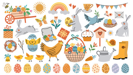 Vector Easter cute element collection. Easter set - 542869091