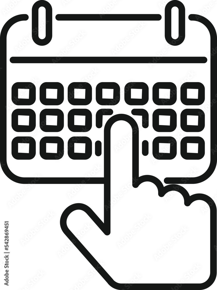 Poster check calendar icon outline vector. service customer. client call