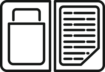 Personal notebook icon outline vector. Office service. Client call