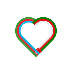 friendship concept. heart ribbon icon of azerbaijan and oman flags. vector illustration isolated on white background