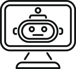 Online bot icon outline vector. Office service. Customer support