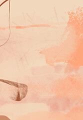 Fototapeta premium Creative minimalist hand painted illustrations for wall decoration.