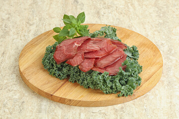 Sliced dried duck breast magret