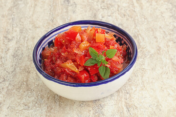 Hungary vegetarian Lecho with vegetables