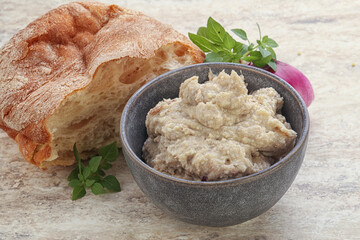 Jewish traditional cuisine herring mousse Forsmak
