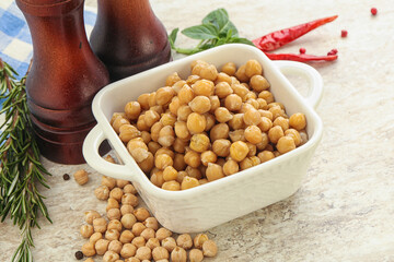 Boiled chickpea in the bowl