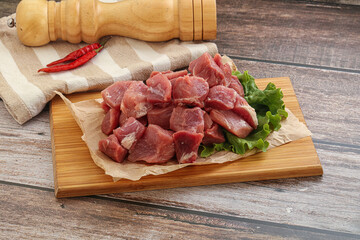 Raw pork cube for roast