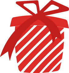 festive red box with ribbons
