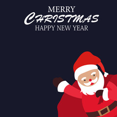 Merry Christmas and happy new year with cute Santa Claus  Christmas card