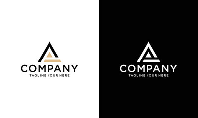 Letter AP logo design template elements. on a black and white background.