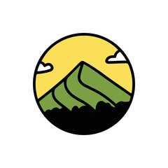 Outdoor Logo Design Template. Beach Sea Icon Vector.